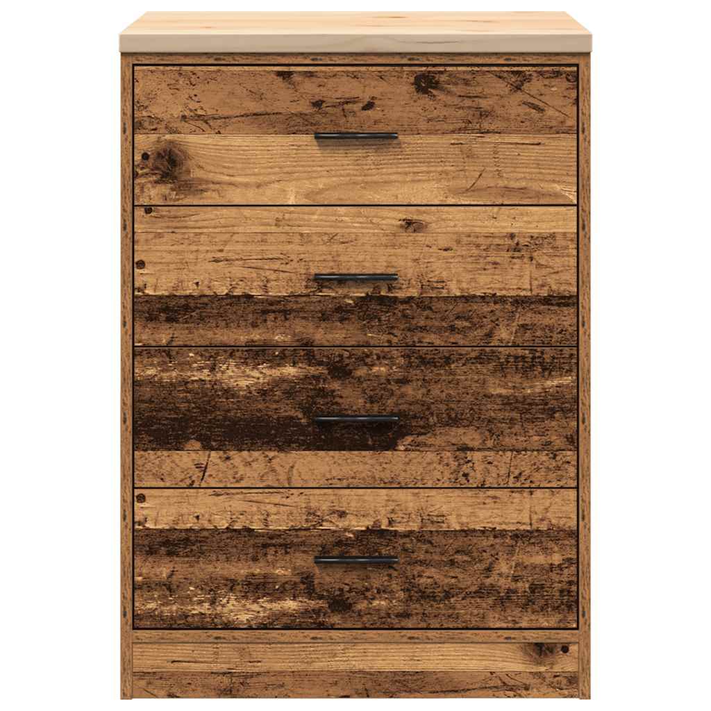 Garage storage cabinet reclaimed wood look solid pine