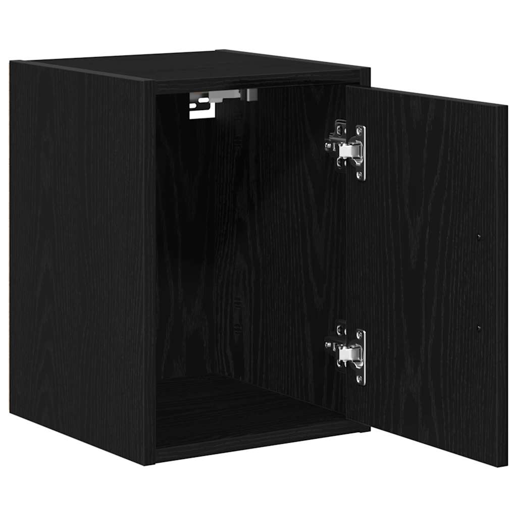 Garage Wall Cabinet Black Wood Material