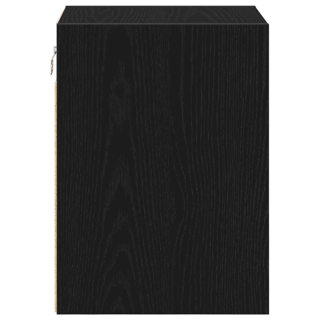 Garage Wall Cabinet Black Wood Material