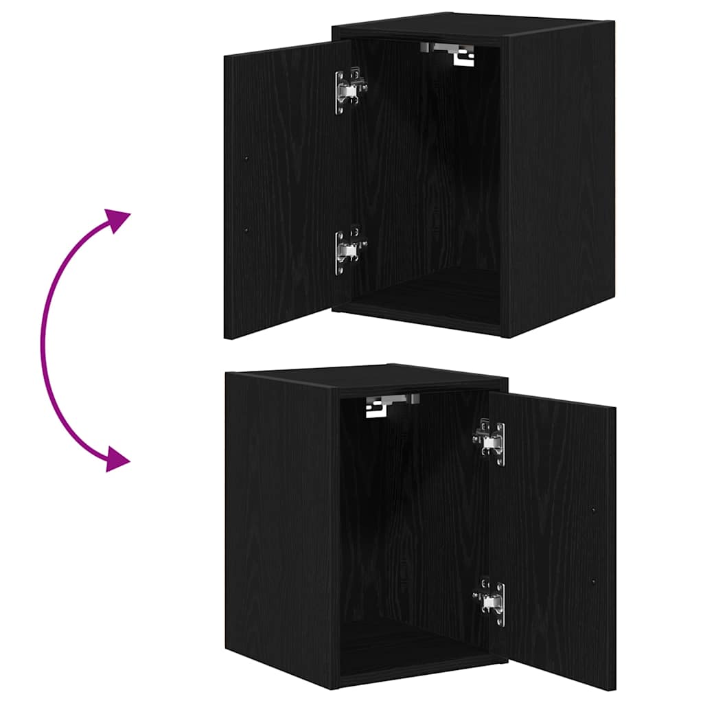 Garage Wall Cabinets 2 pcs. Black Wood Material