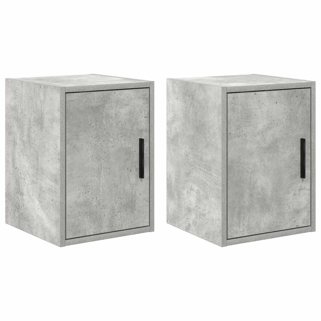 Garage wall cabinets 2 pcs. Concrete gray wood material