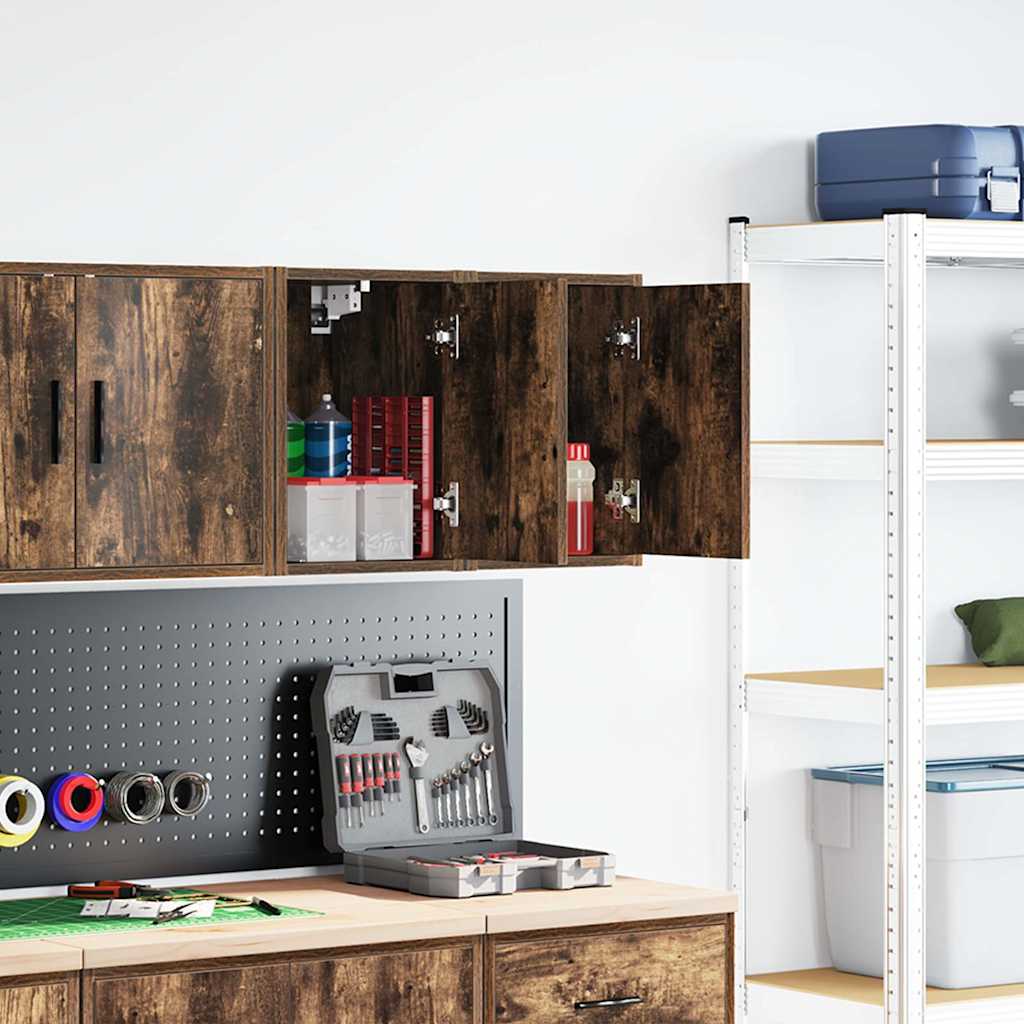 Garage wall cabinets 2 pcs. Smoked oak wood material