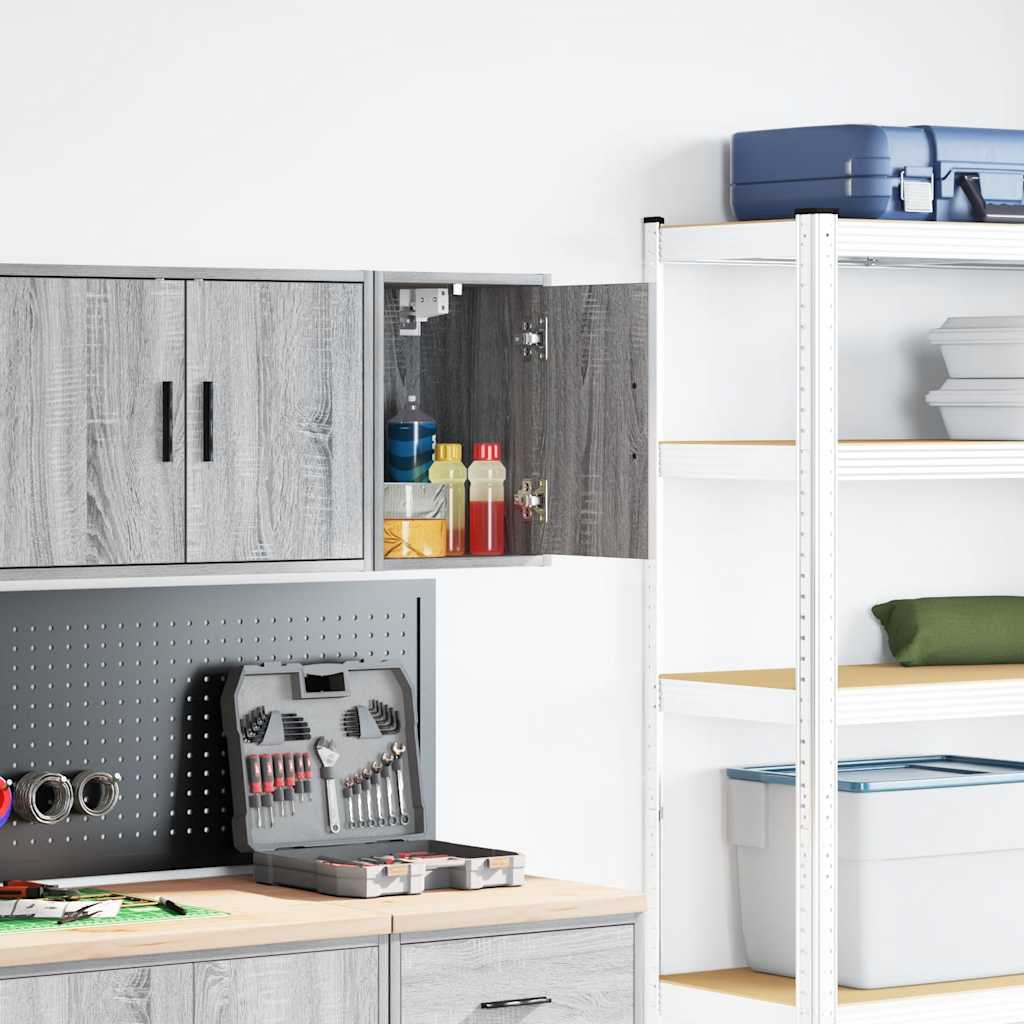 Garagen-Wandschrank Grau Sonoma Holzwerkstoff