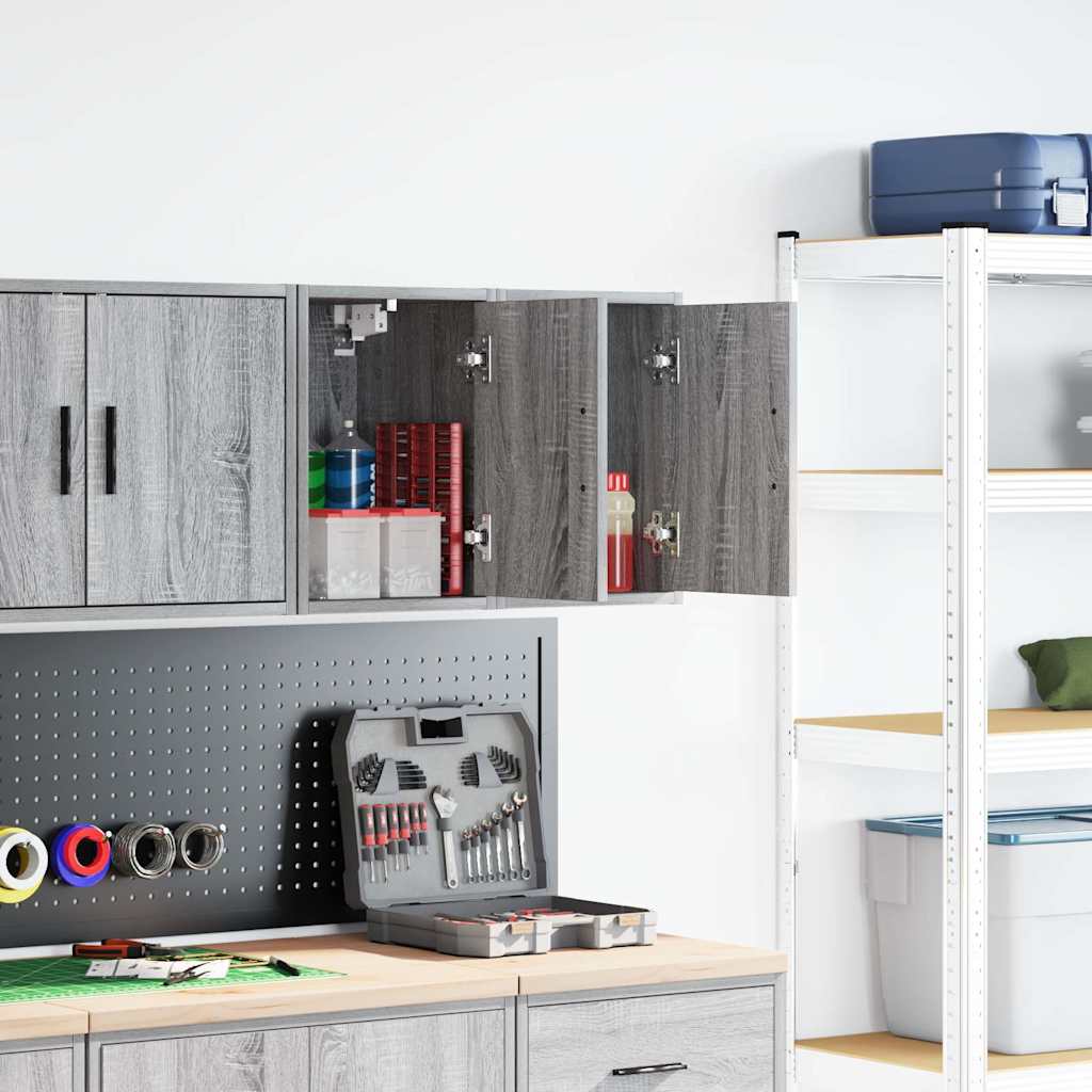 Garage wall cabinets 2 pcs. Gray Sonoma wood material