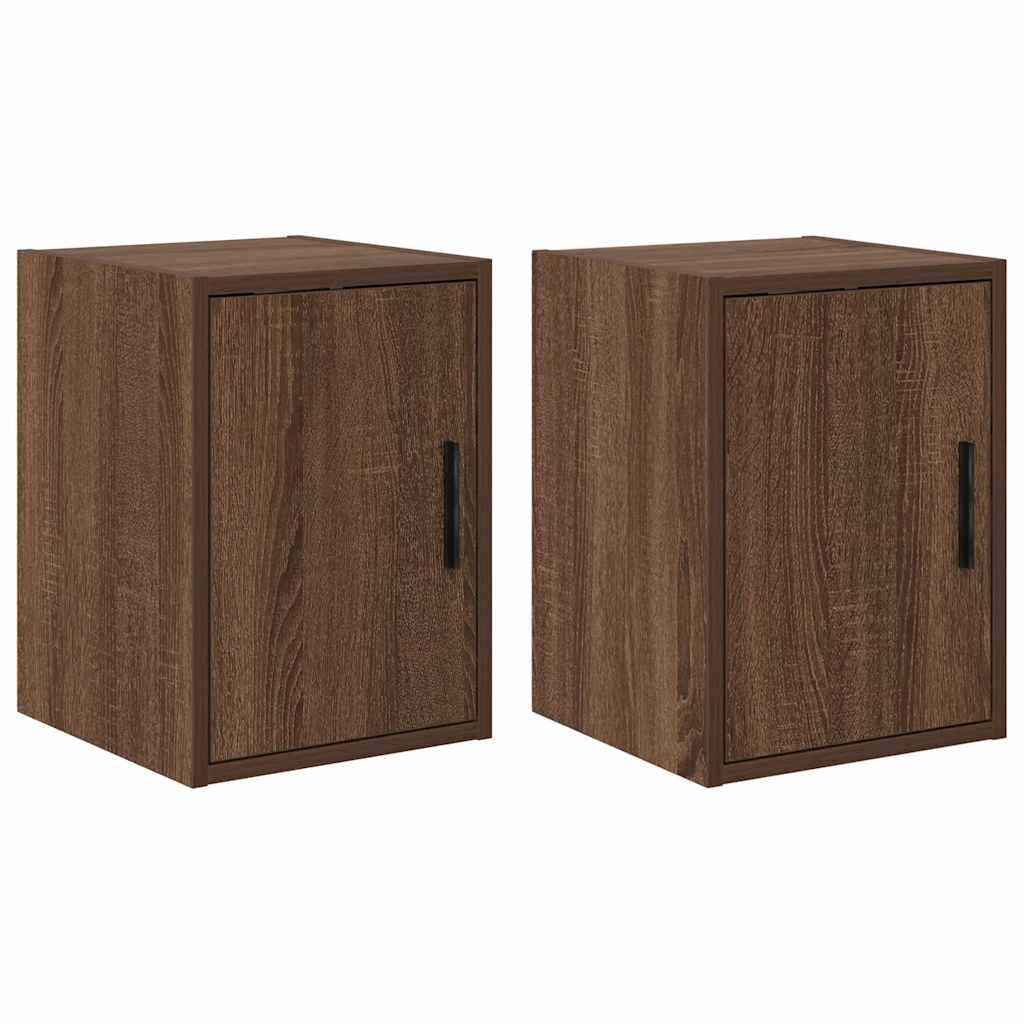 Garage wall cabinets 2 pcs. Brown oak look wood material