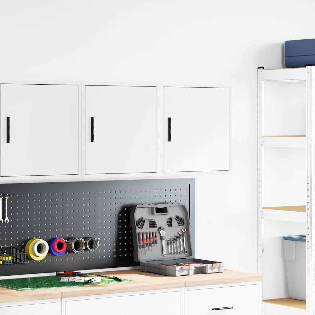 Garage wall cabinets 2 pcs. White wood material