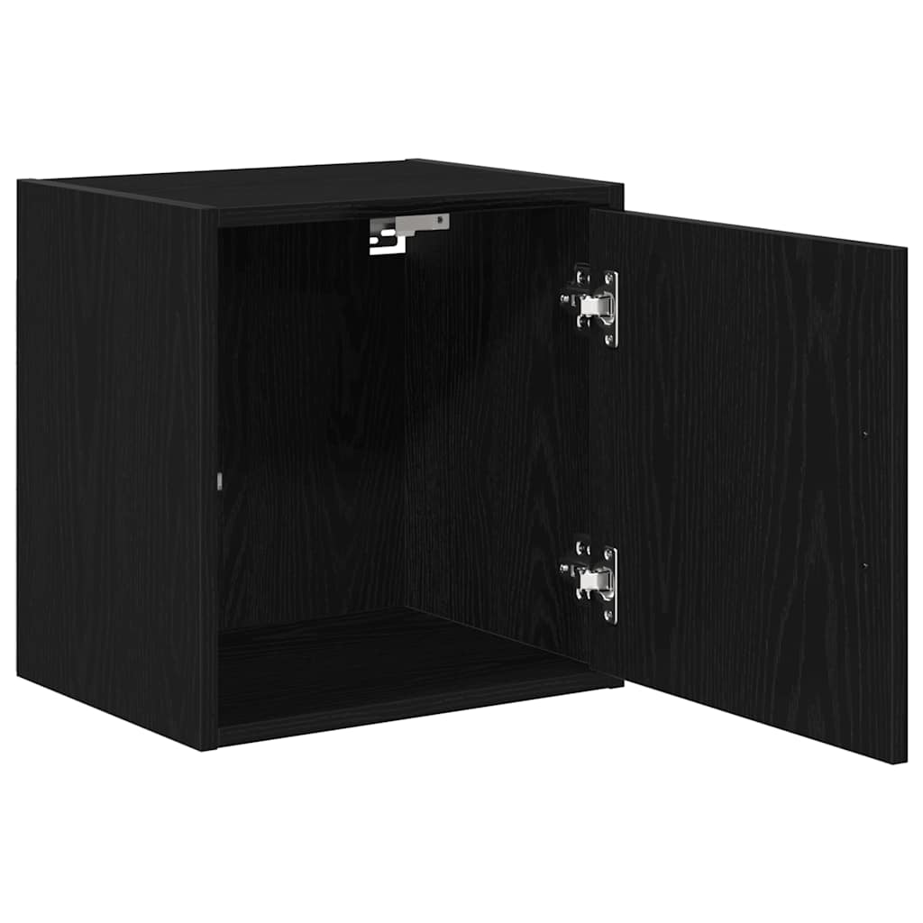 Garage Wall Cabinet Black Wood Material