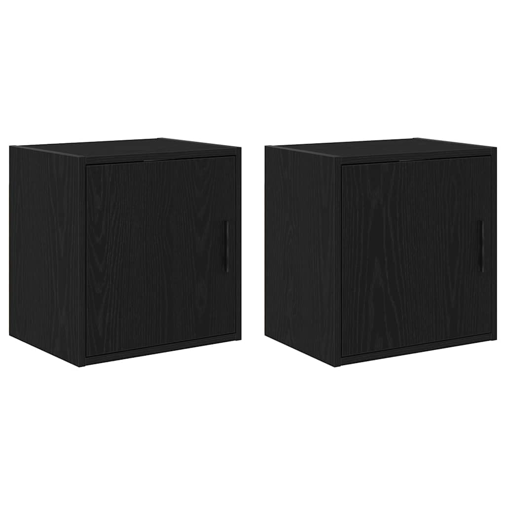 Garage Wall Cabinets 2 pcs. Black Wood Material