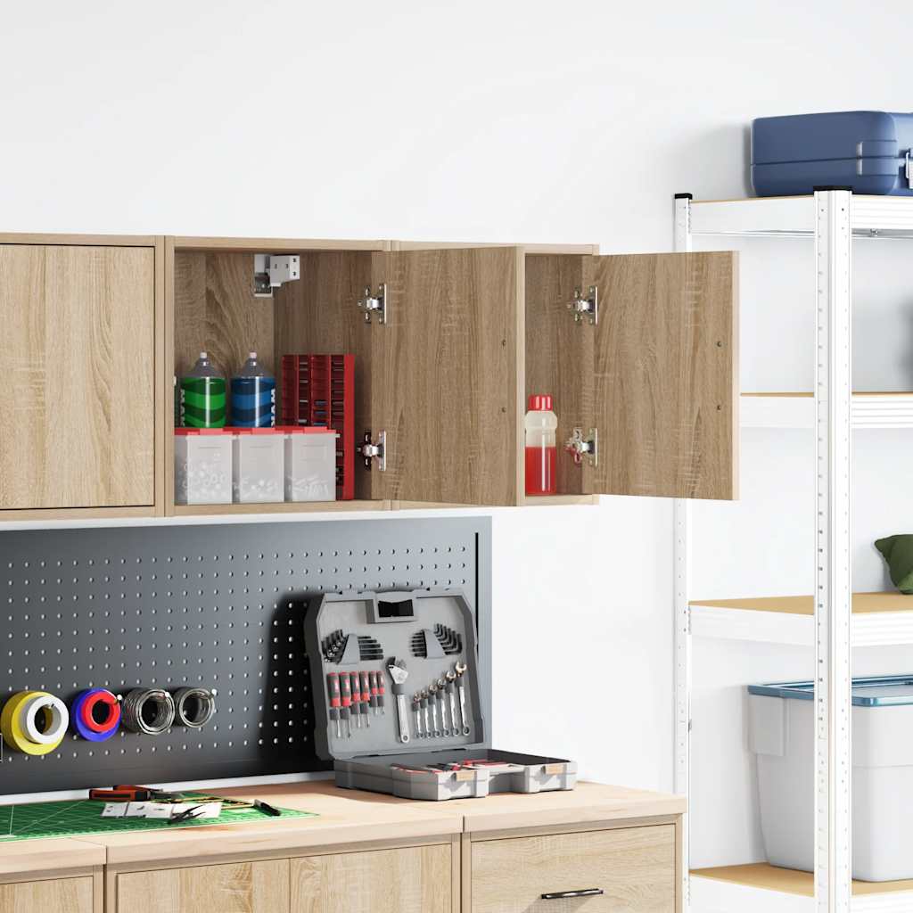 Garage wall cabinets 2 pcs. Sonoma oak wood material