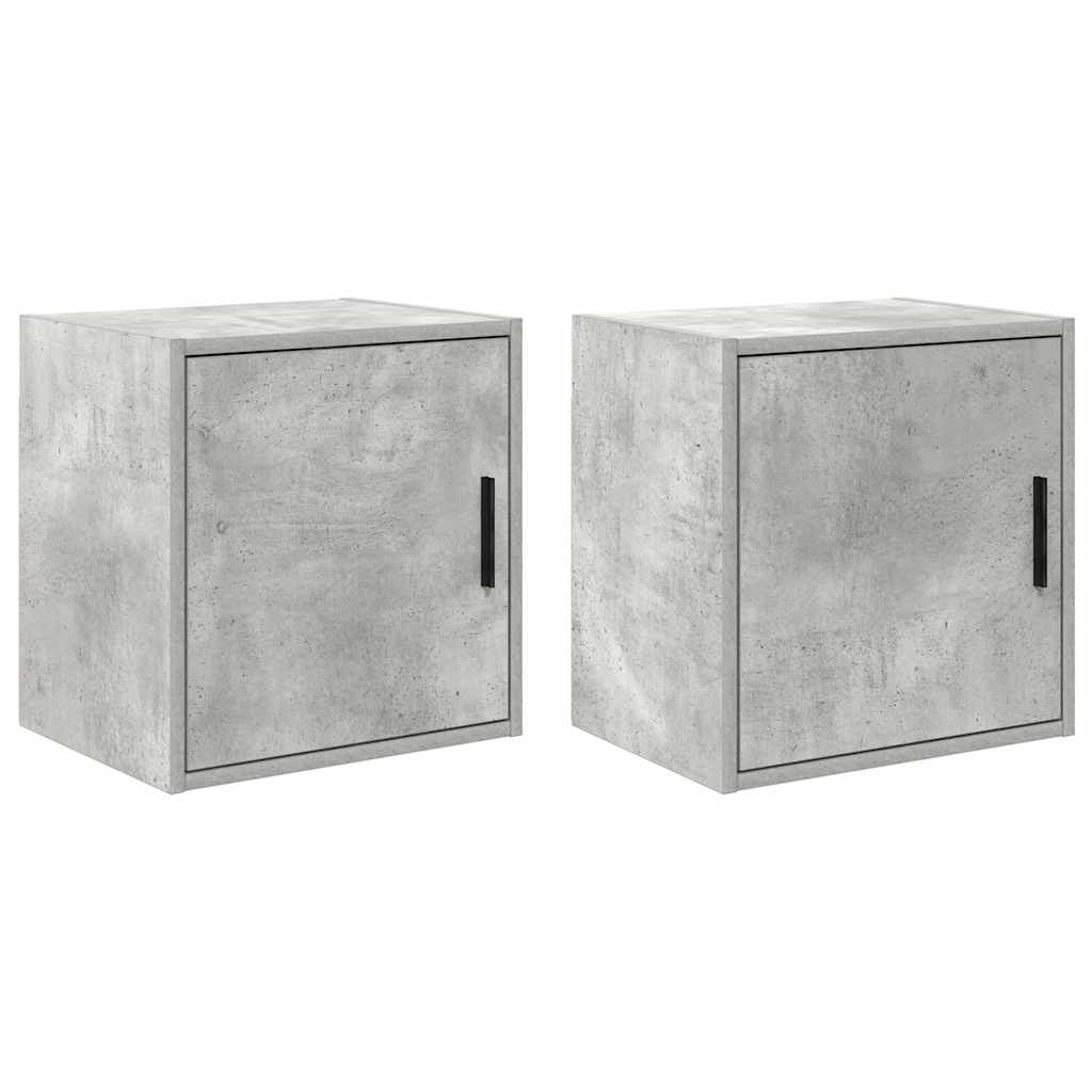 Garage wall cabinets 2 pcs. Concrete gray wood material