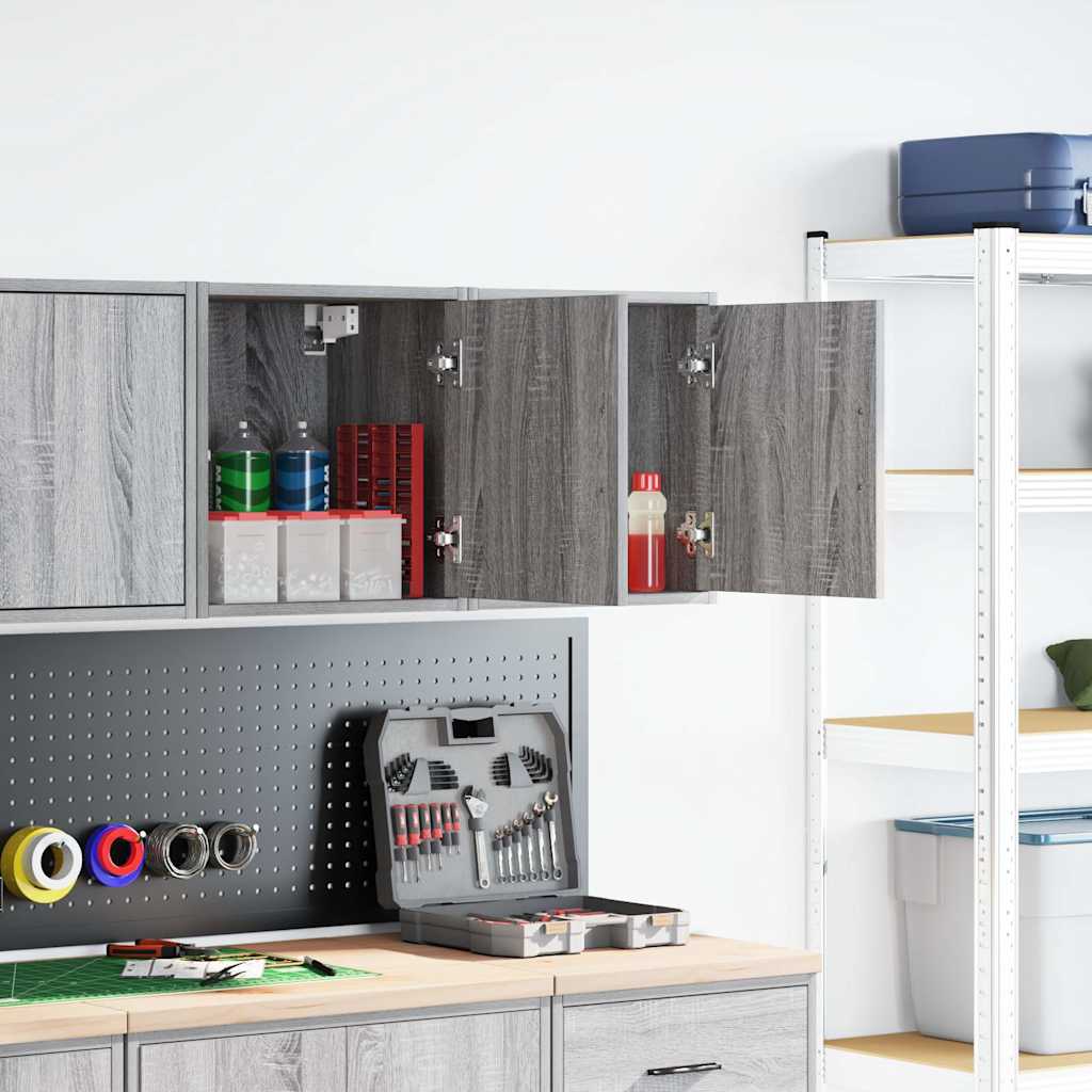 Garage wall cabinets 2 pcs. Gray Sonoma wood material