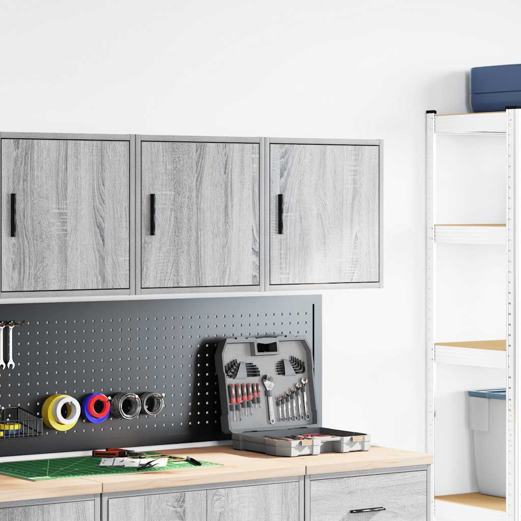 Garage wall cabinets 2 pcs. Gray Sonoma wood material