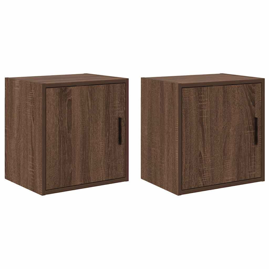 Garage wall cabinets 2 pcs. Brown oak look wood material