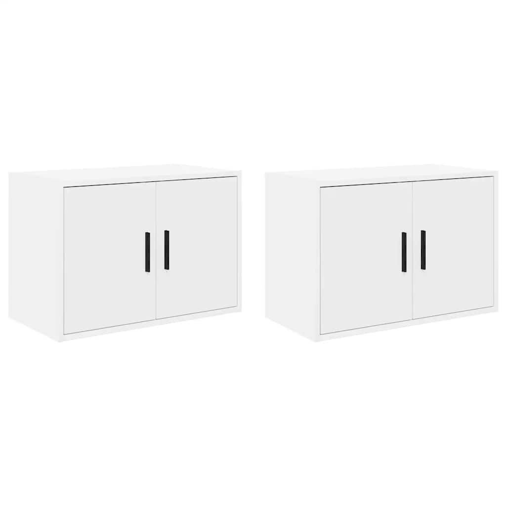 Garage wall cabinets 2 pcs. White wood material