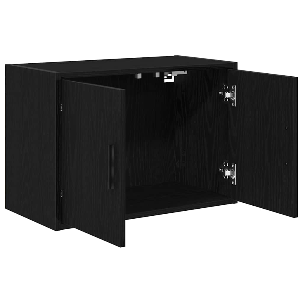 Garage Wall Cabinets 2 pcs. Black Wood Material