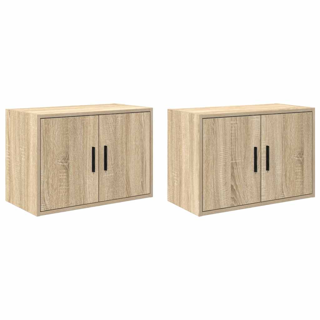 Garage wall cabinets 2 pcs. Sonoma oak wood material