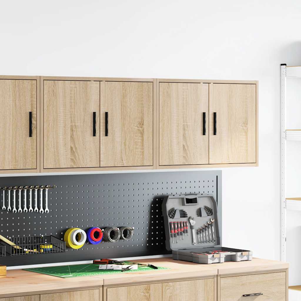 Garage wall cabinets 2 pcs. Sonoma oak wood material