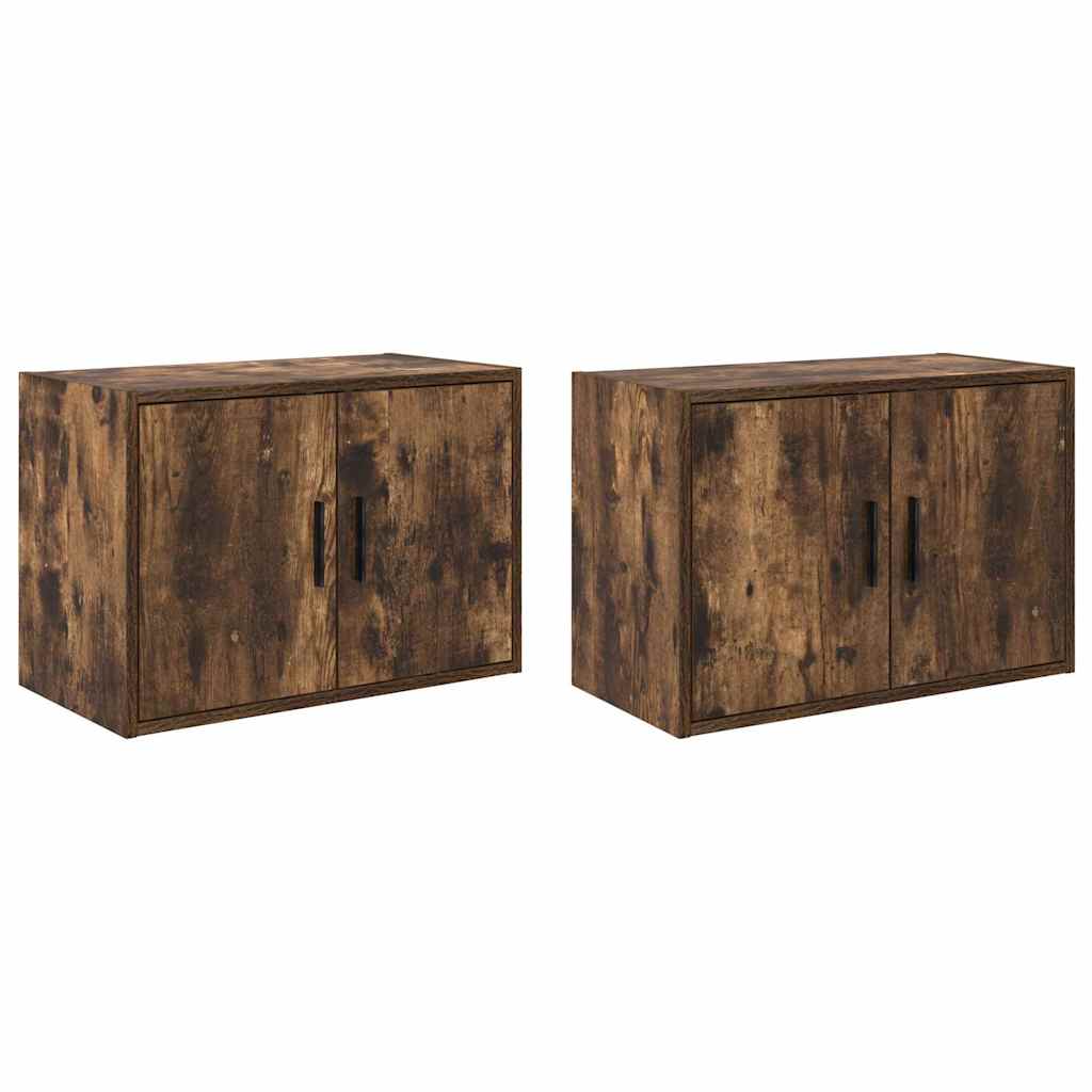 Garage wall cabinets 2 pcs. Smoked oak wood material