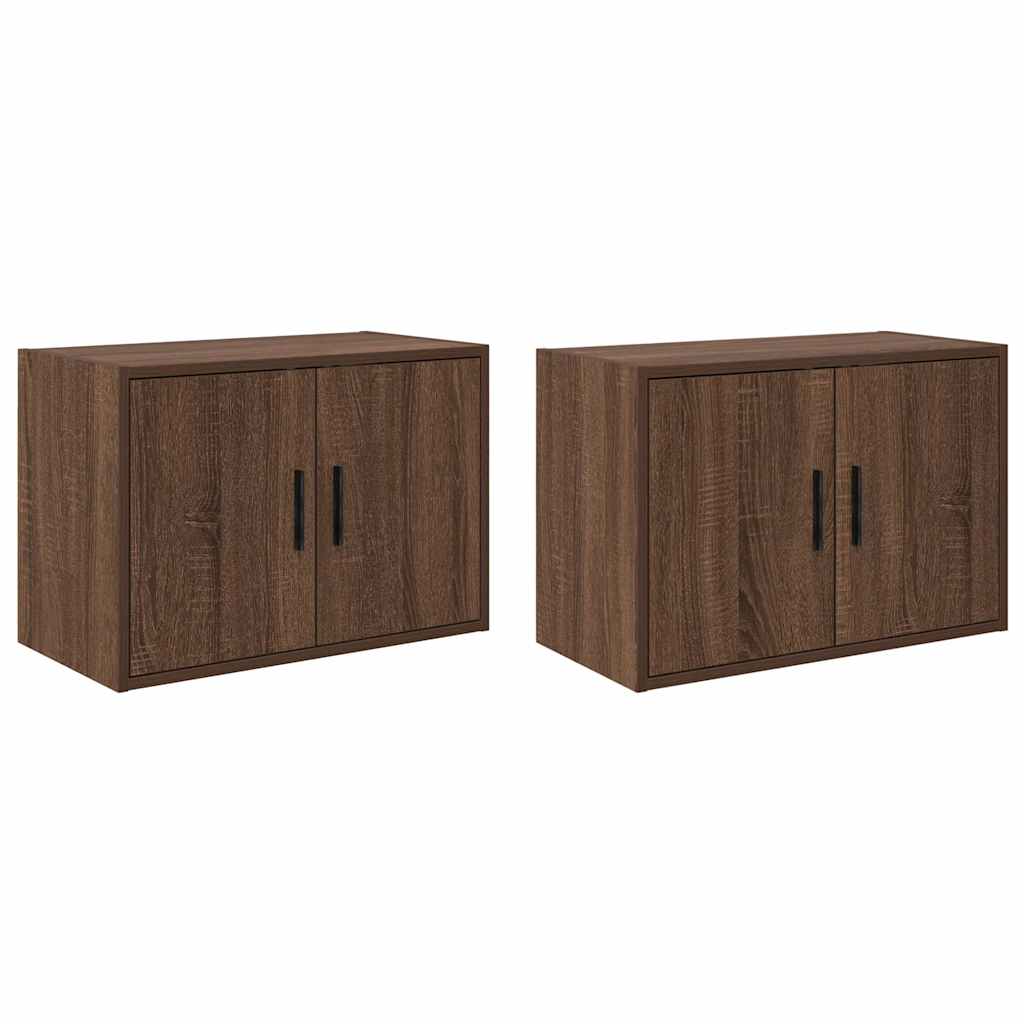 Garage wall cabinets 2 pcs. Brown oak look wood material