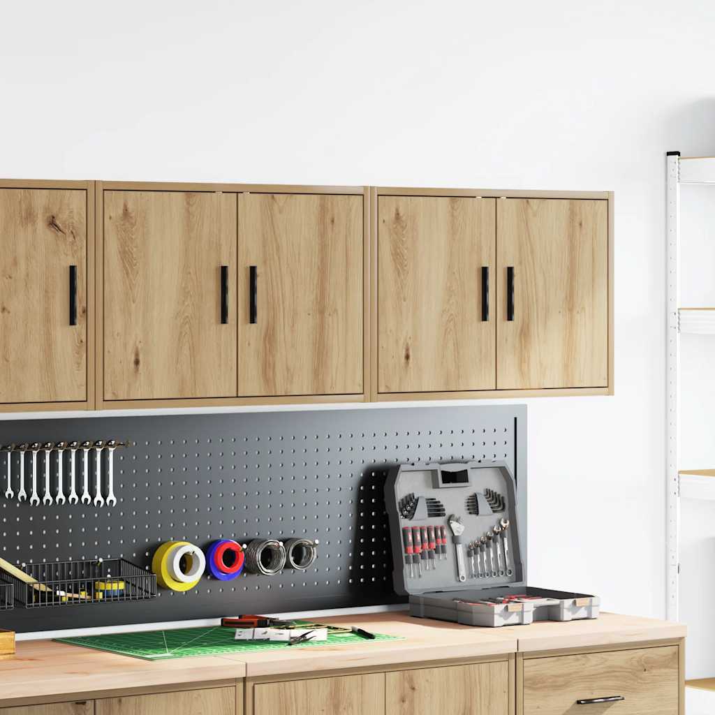 Garage wall cabinets 2 pcs. Artisan oak wood material