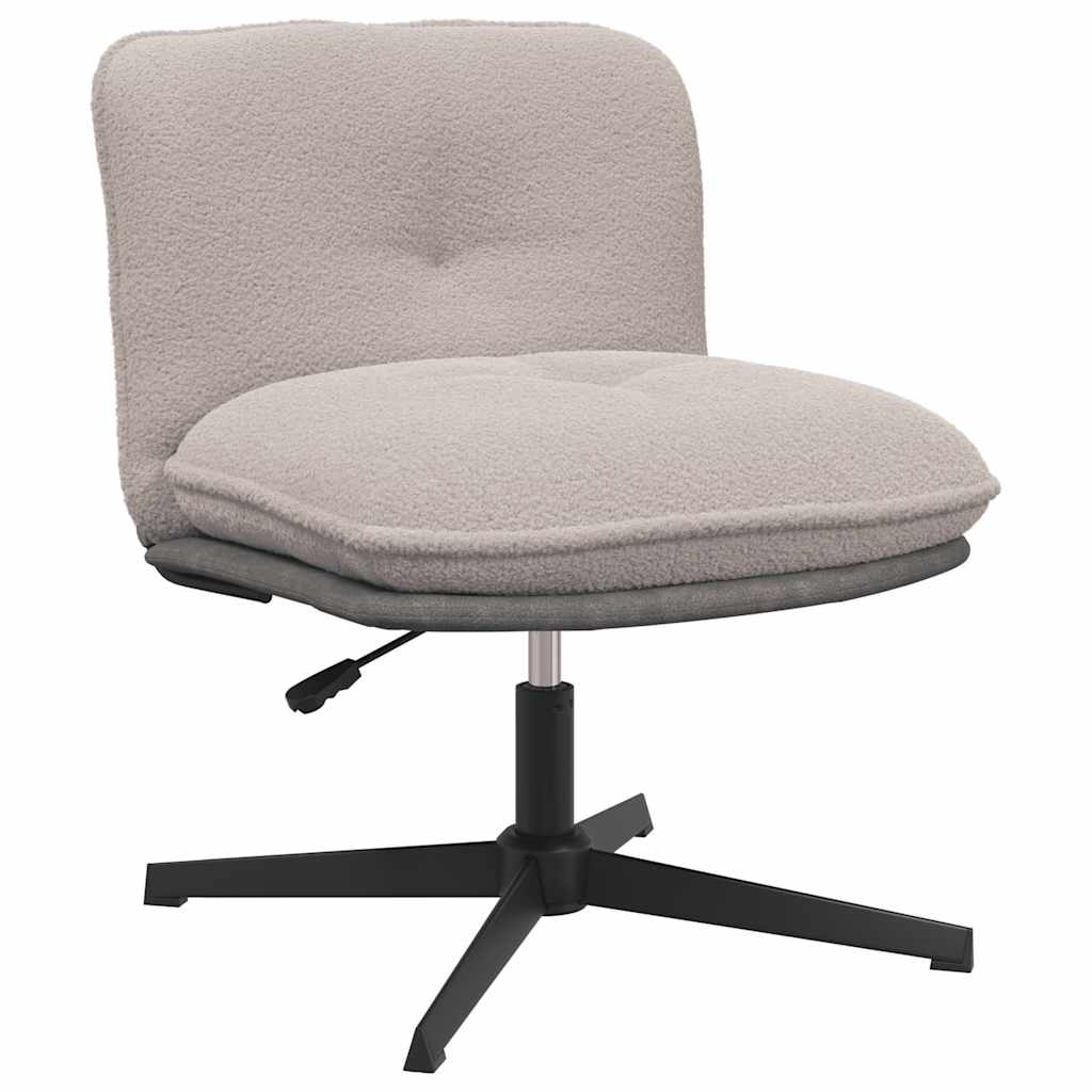 Office swivel chair light gray curly wool-like fabric