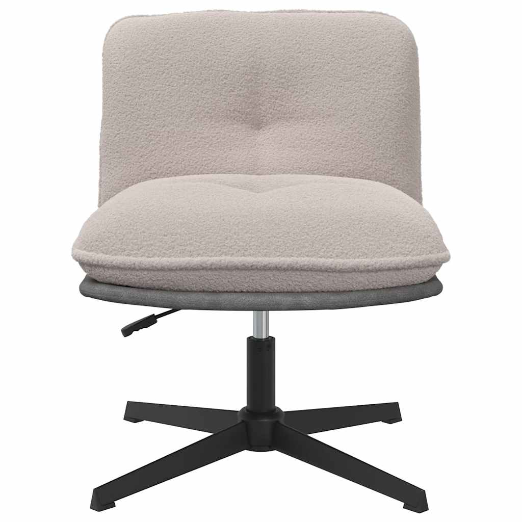 Office swivel chair light gray curly wool-like fabric