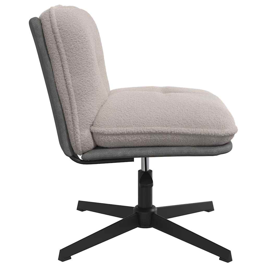 Office swivel chair light gray curly wool-like fabric