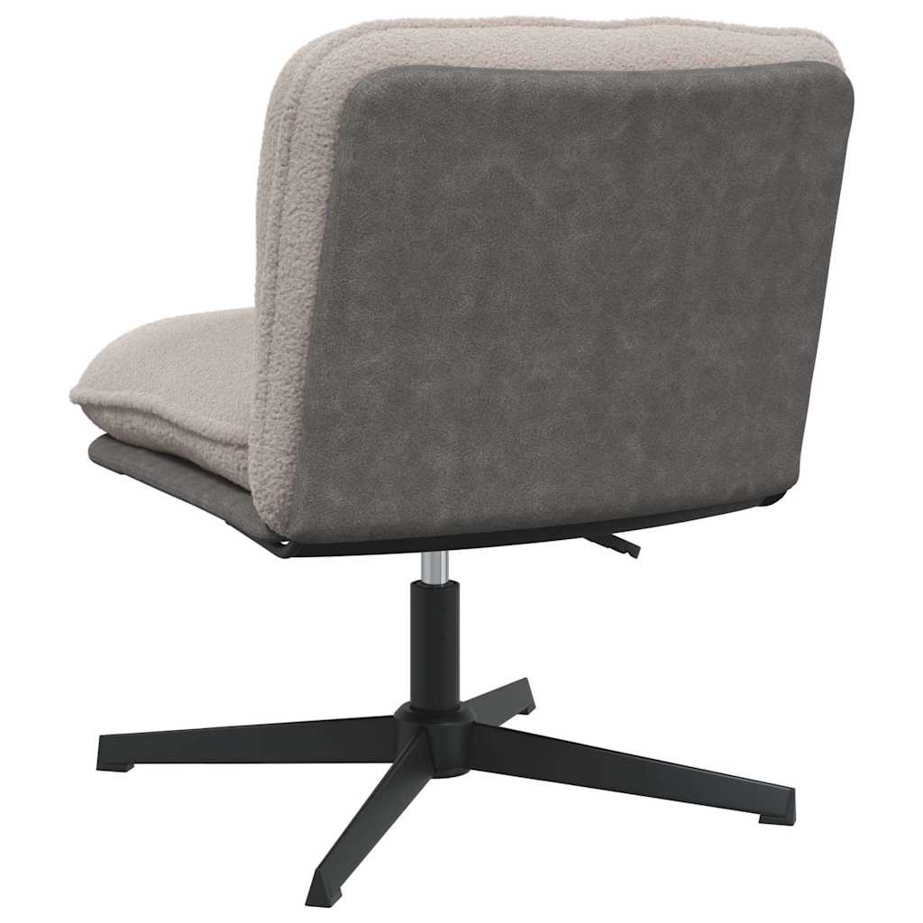 Office swivel chair light gray curly wool-like fabric