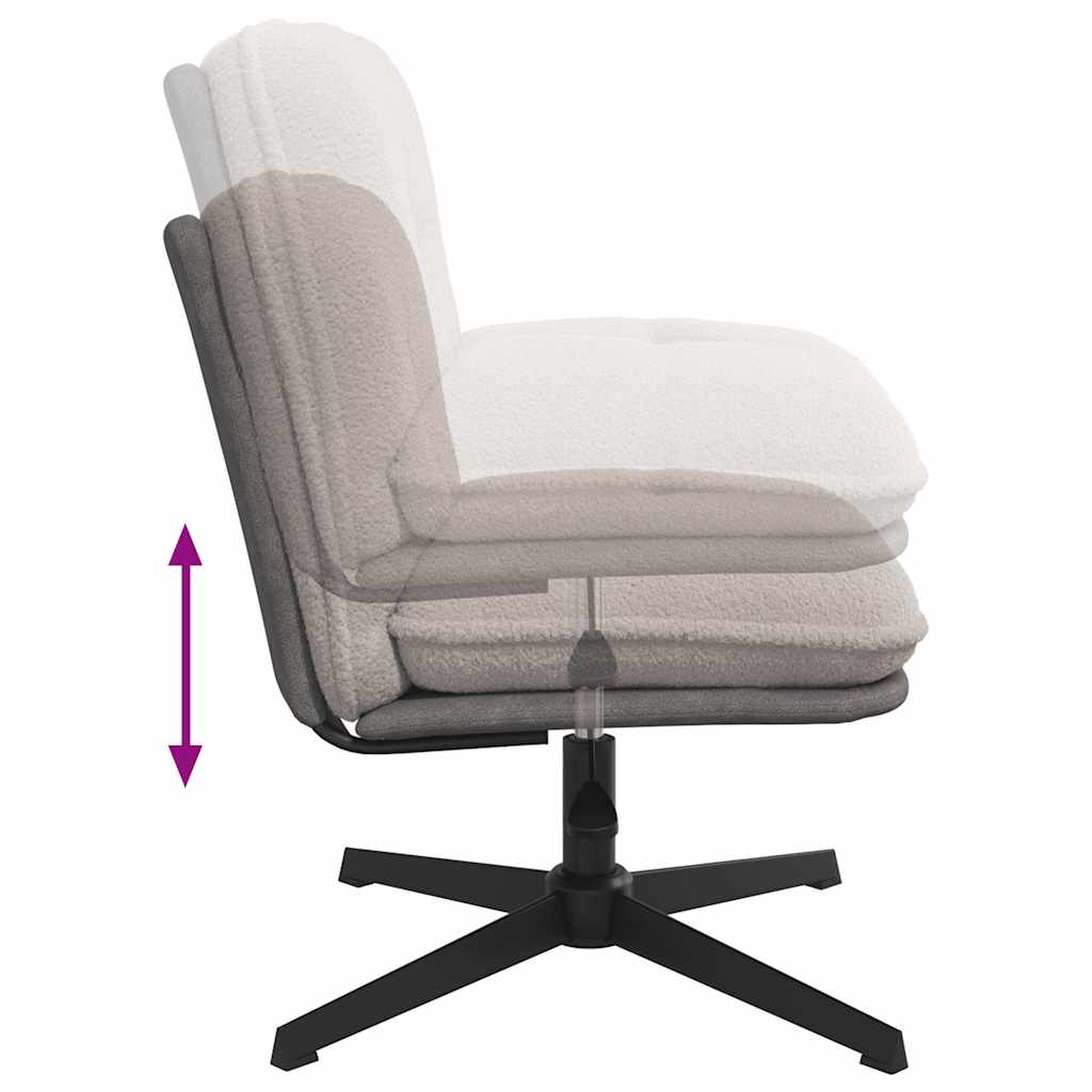 Office swivel chair light gray curly wool-like fabric