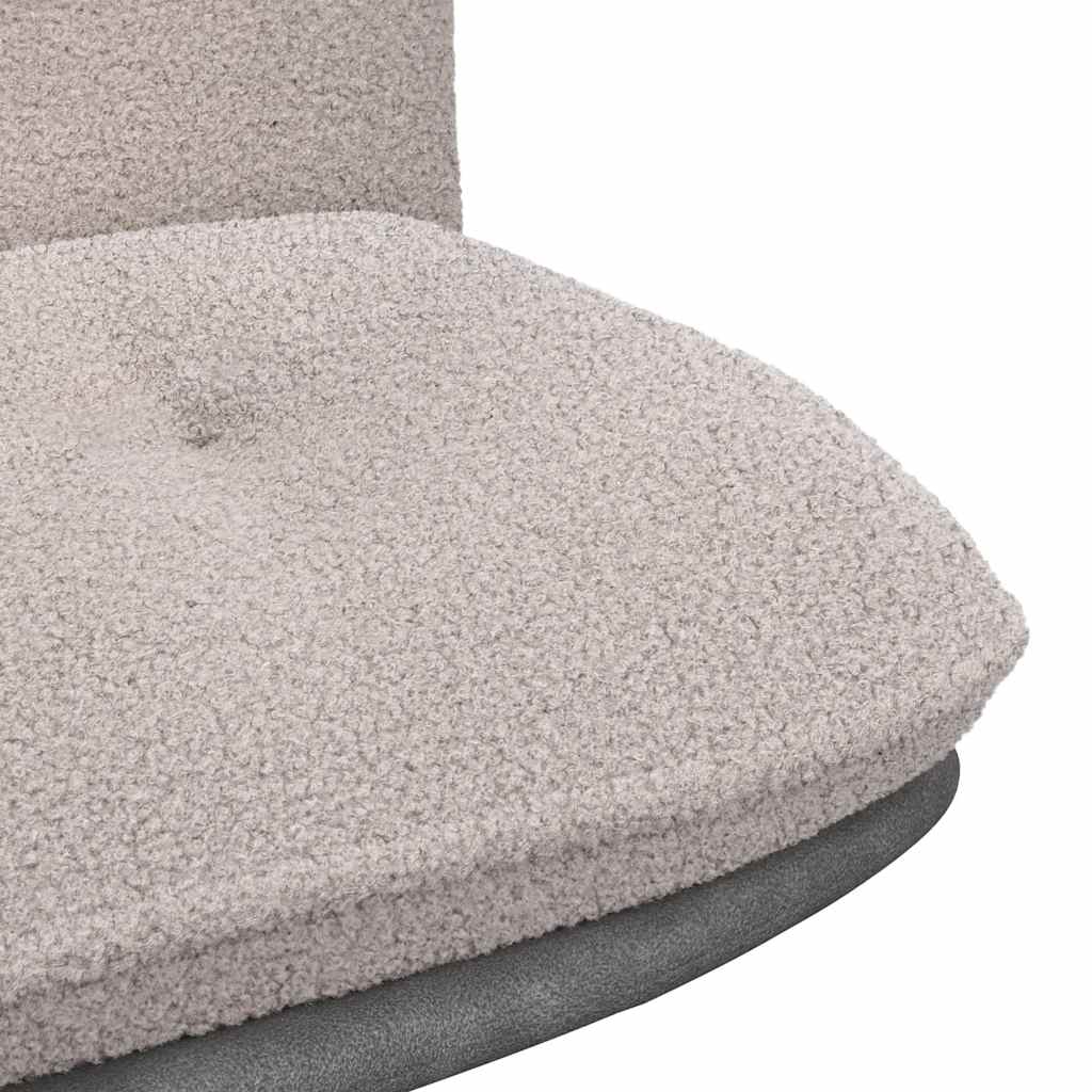 Office swivel chair light gray curly wool-like fabric