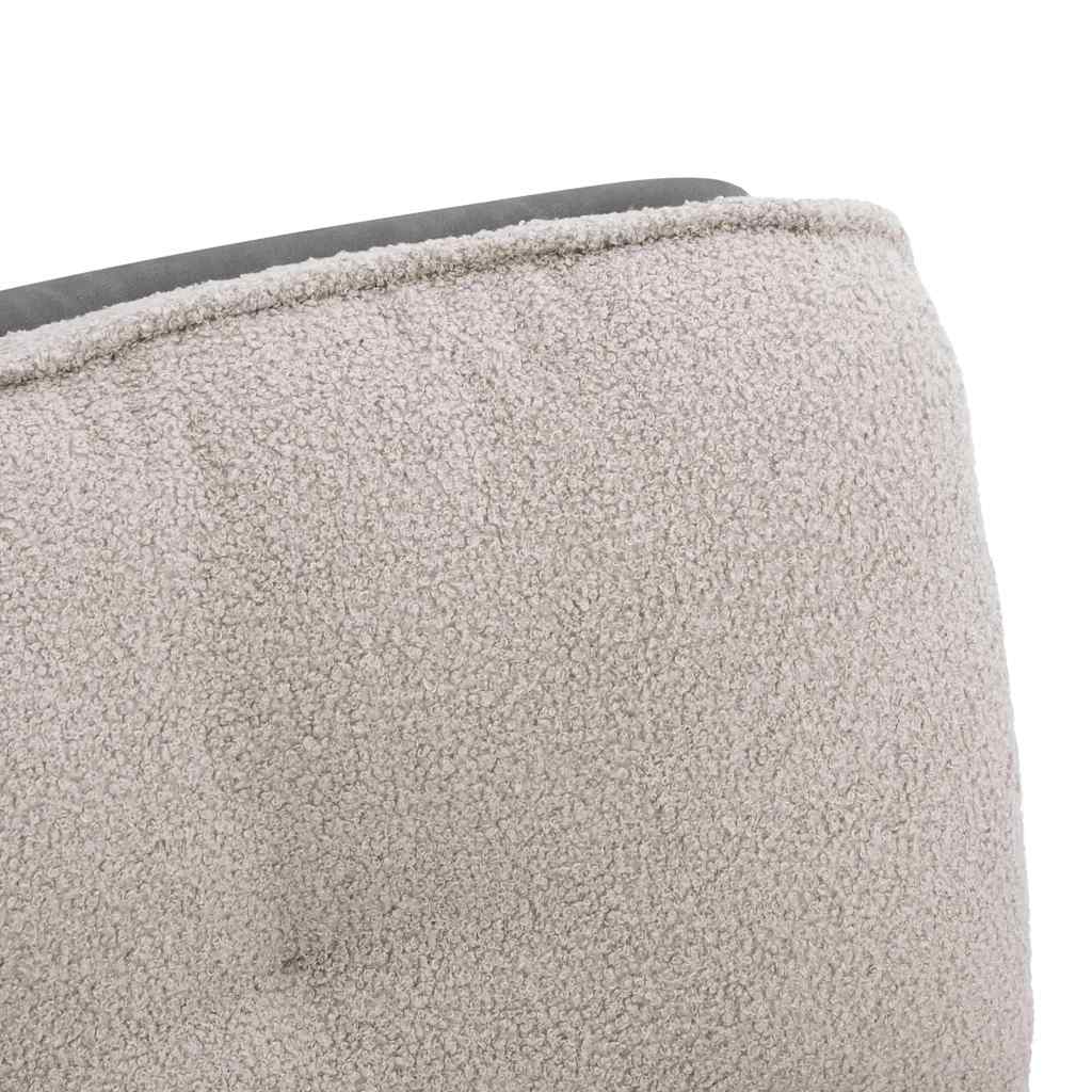 Office swivel chair light gray curly wool-like fabric