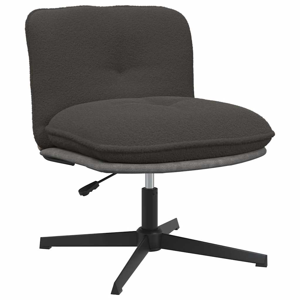 Office swivel chair dark grey curly wool-like fabric