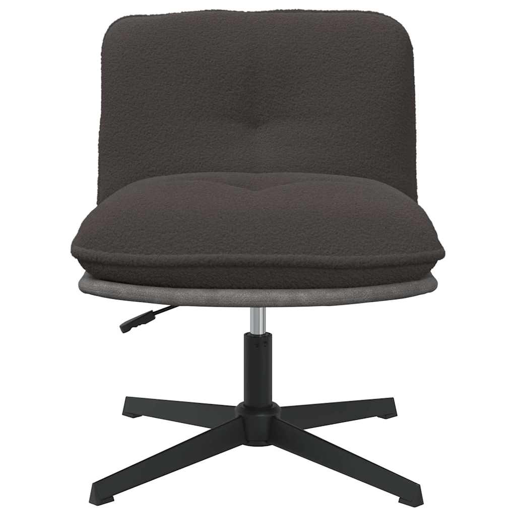 Office swivel chair dark grey curly wool-like fabric