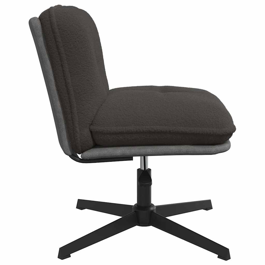 Office swivel chair dark grey curly wool-like fabric