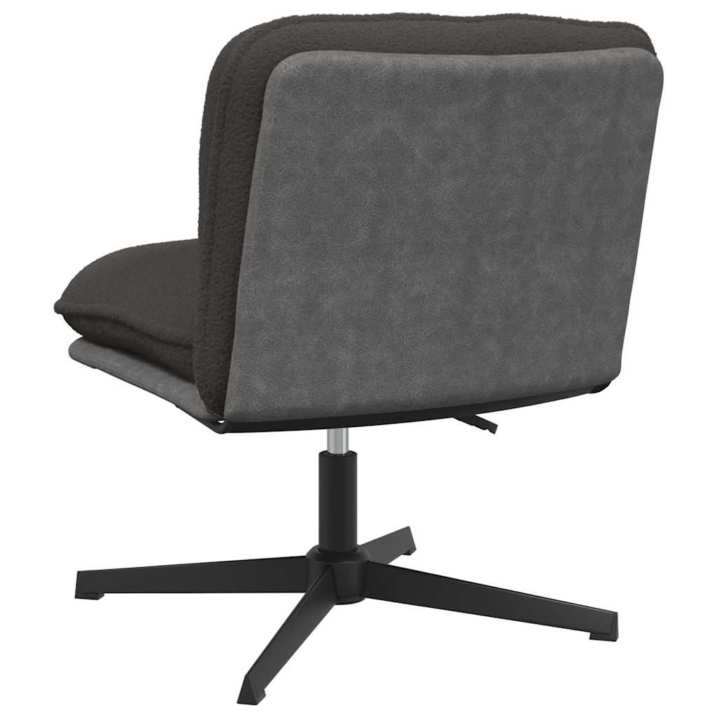 Office swivel chair dark grey curly wool-like fabric