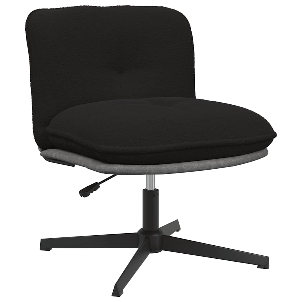 Office swivel chair black curly wool-like fabric