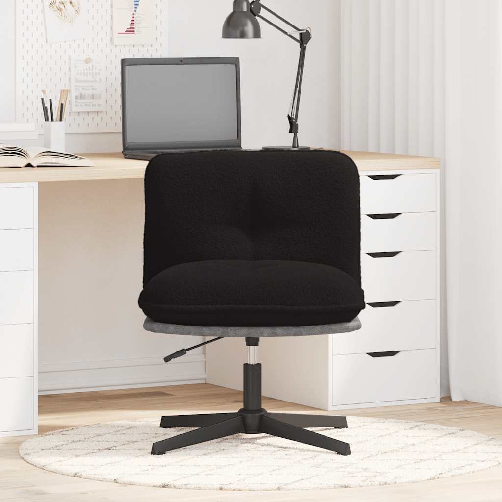 Office swivel chair black curly wool-like fabric