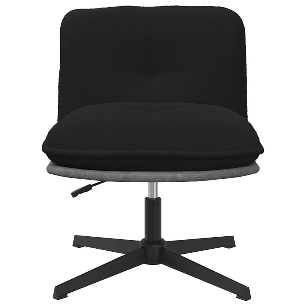 Office swivel chair black curly wool-like fabric