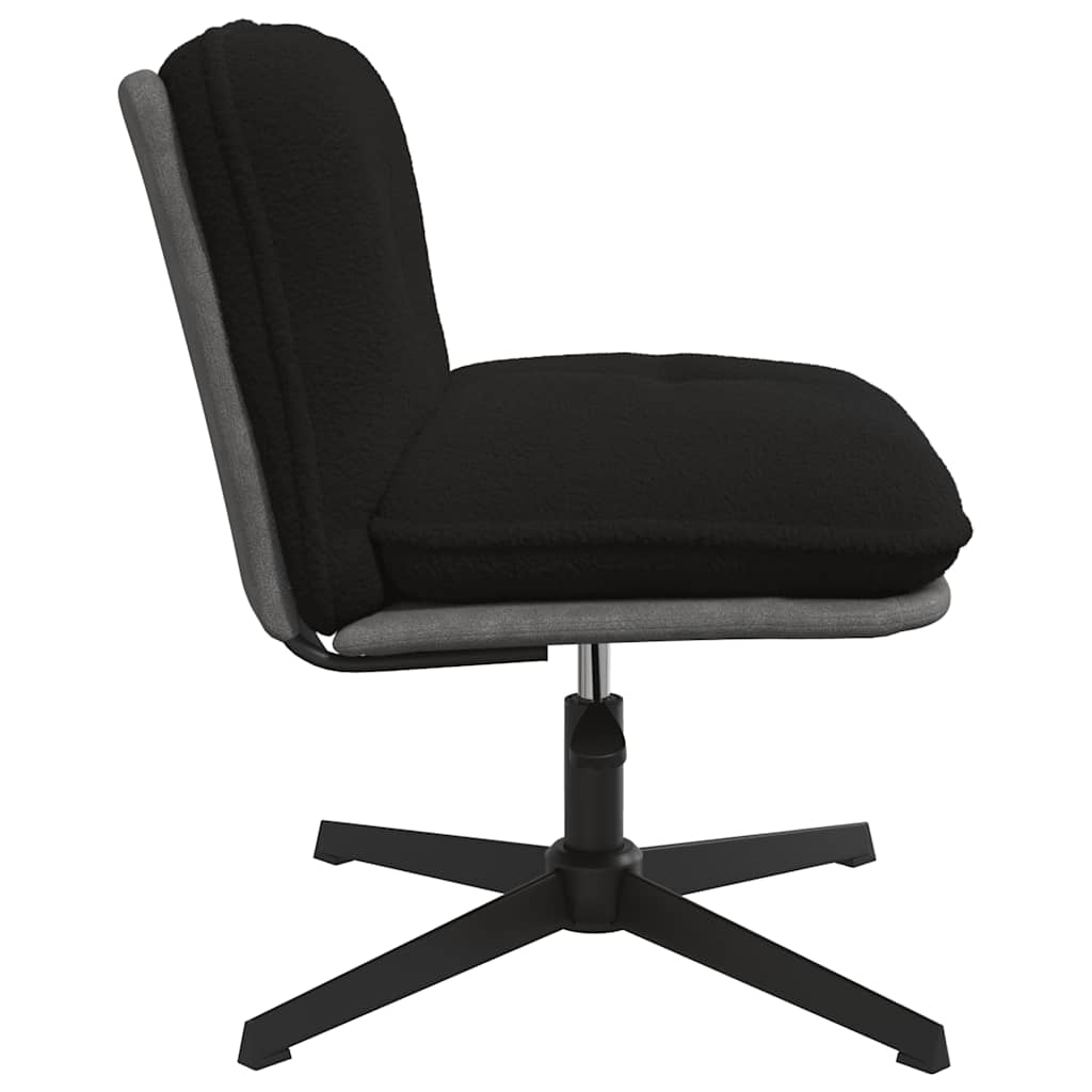 Office swivel chair black curly wool-like fabric