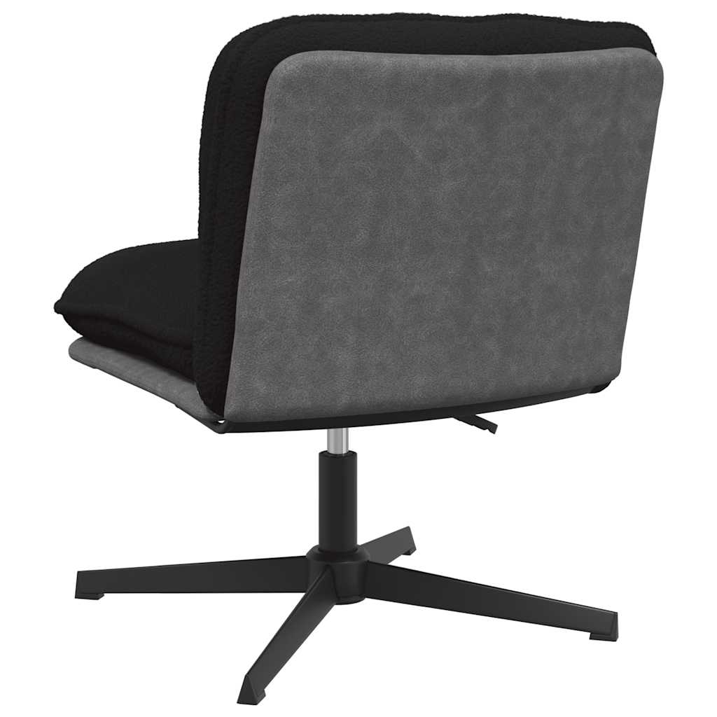 Office swivel chair black curly wool-like fabric