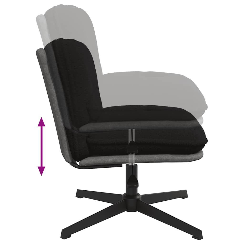 Office swivel chair black curly wool-like fabric