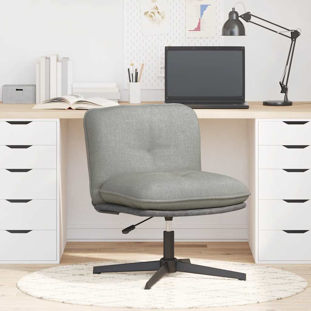 Office Chair Swivel Light Gray Fabric