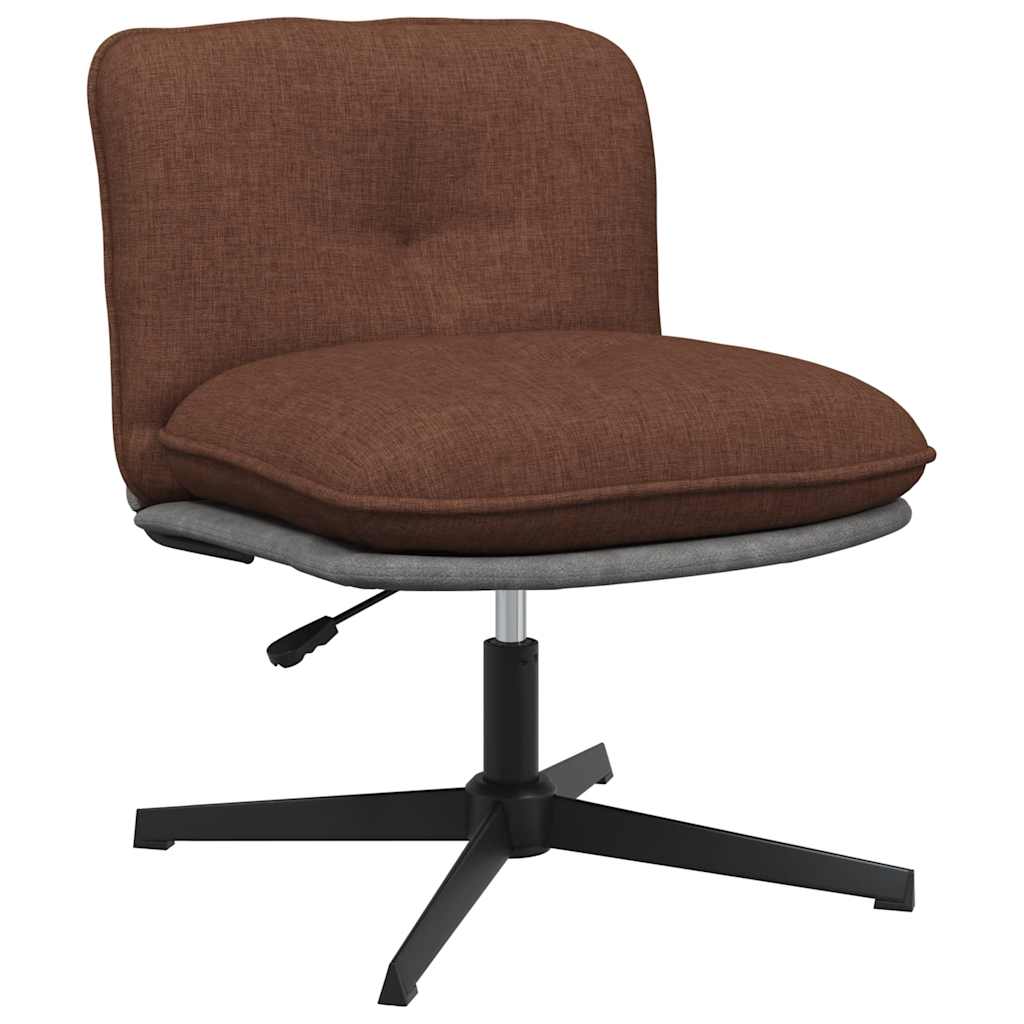 Office Chair Swivel Brown Fabric