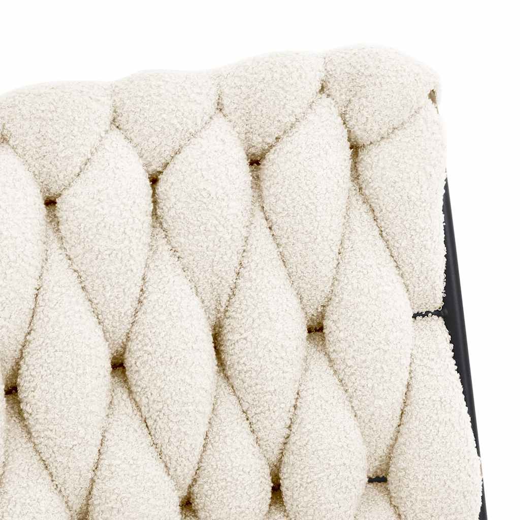 Office swivel chair cream-colored curly wool-like fabric