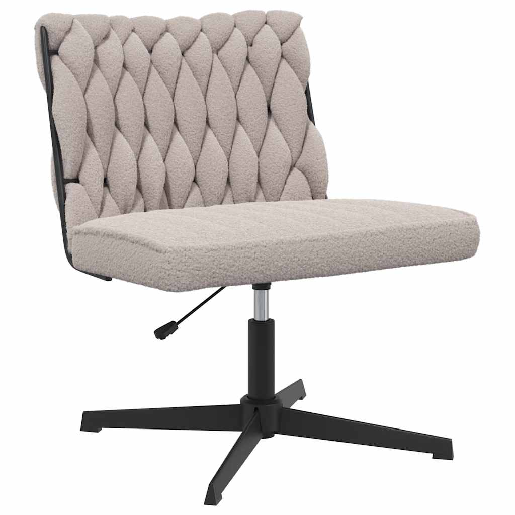 Office swivel chair light gray curly wool-like fabric