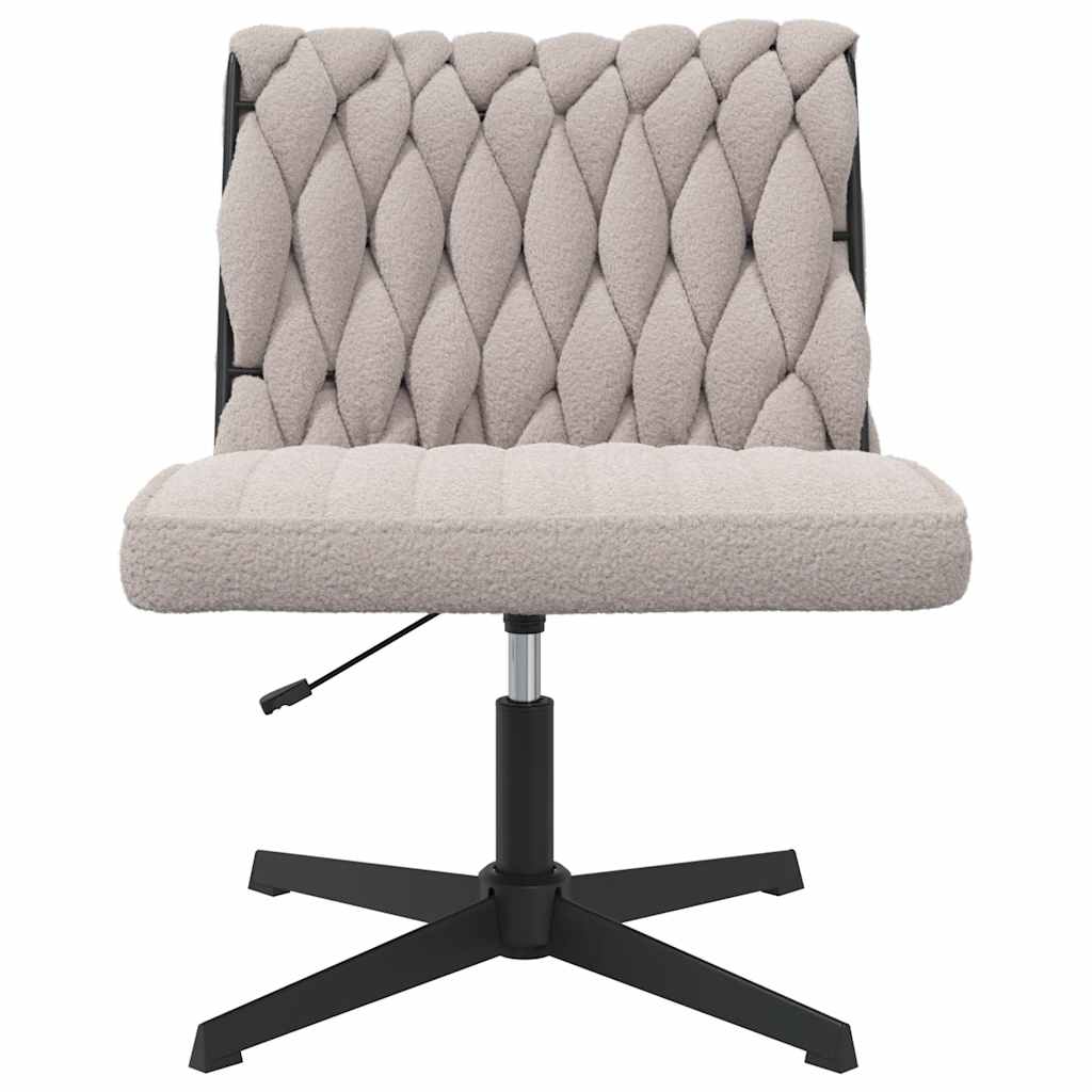 Office swivel chair light gray curly wool-like fabric