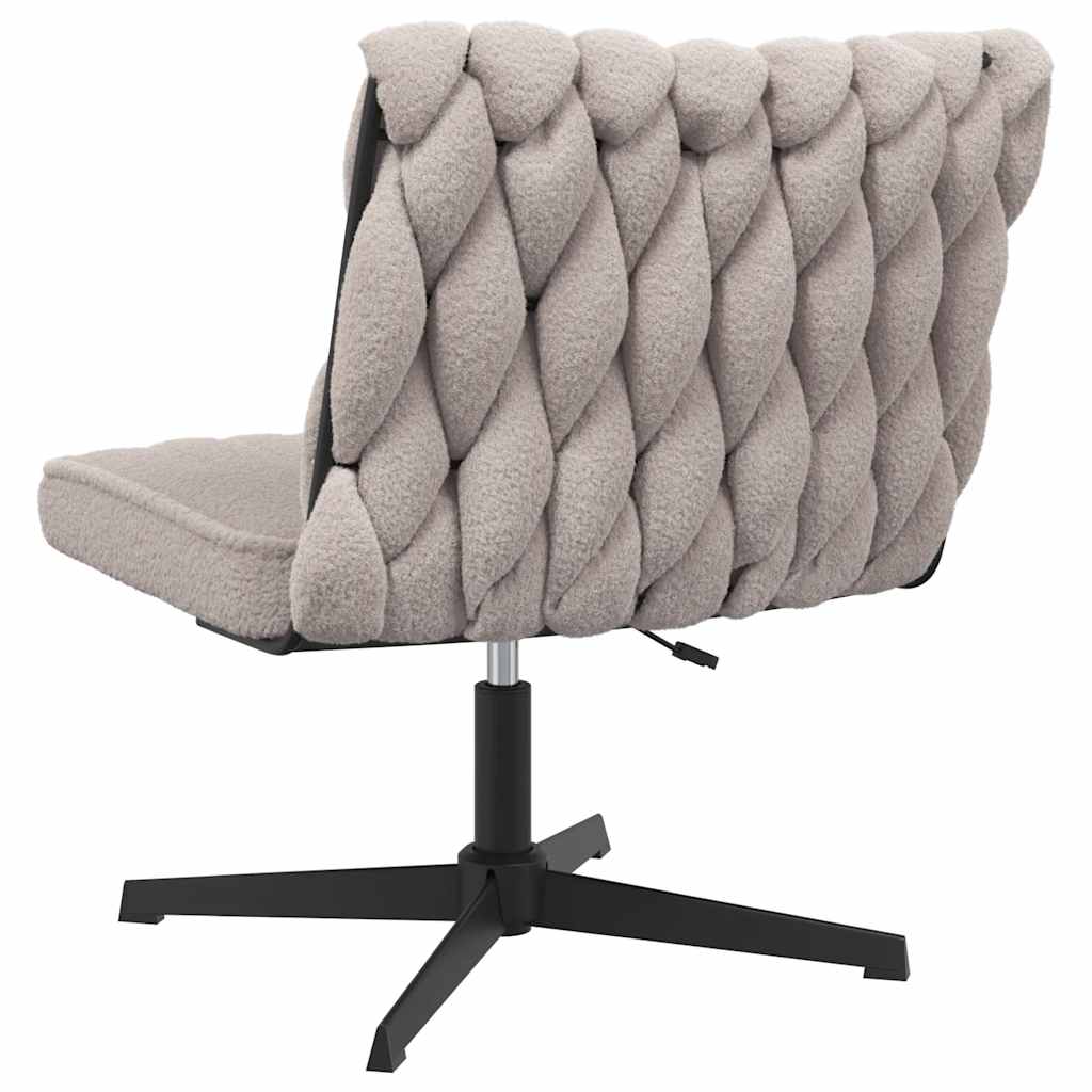 Office swivel chair light gray curly wool-like fabric