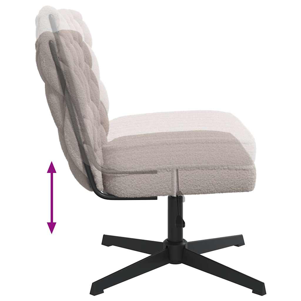 Office swivel chair light gray curly wool-like fabric