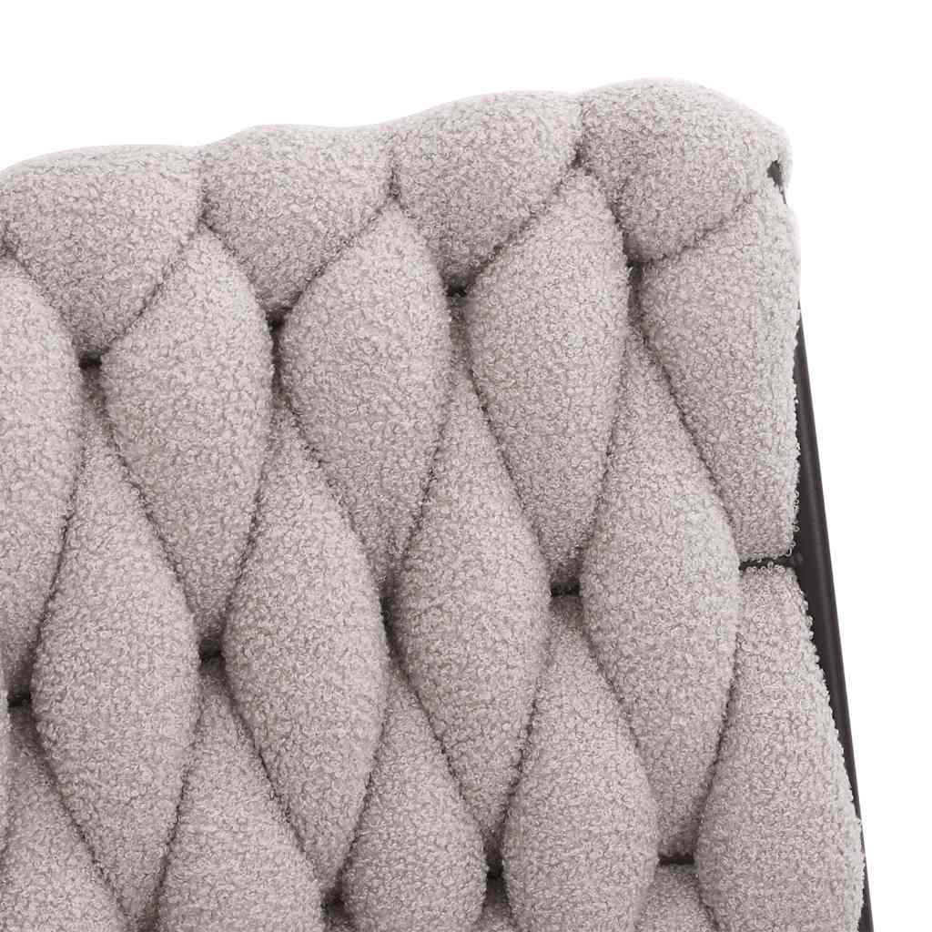 Office swivel chair light gray curly wool-like fabric