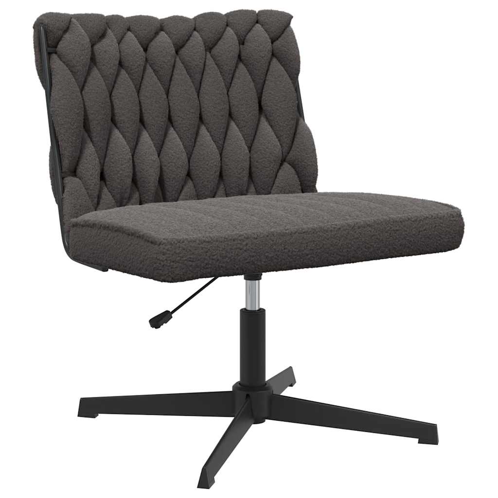 Office swivel chair dark grey curly wool-like fabric